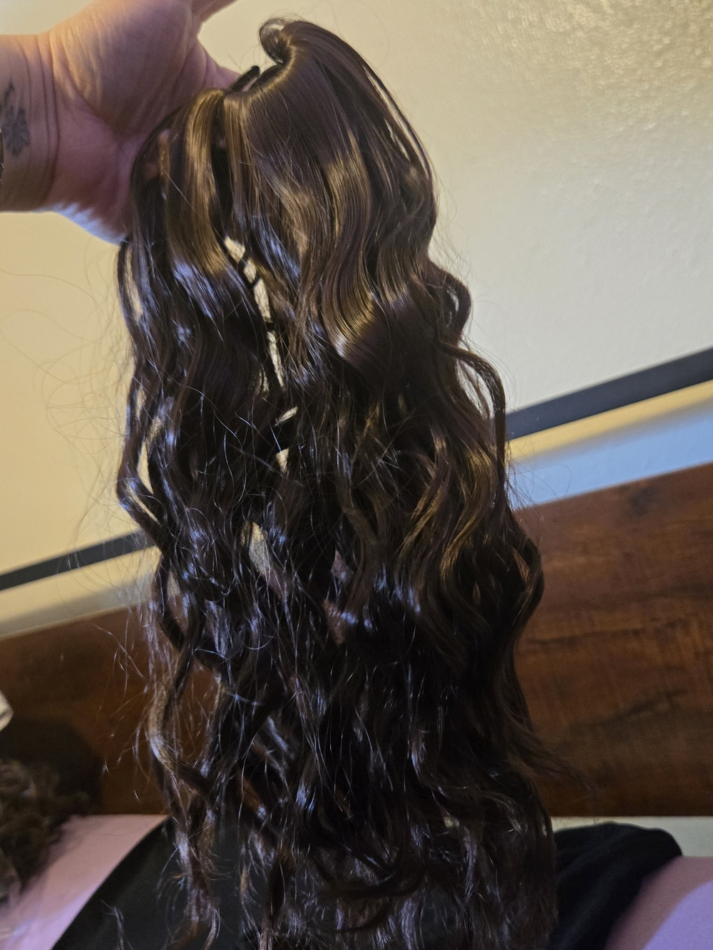 Synthetic Wavy Ponytail Hair Extension – Dark Brown – Claw Clip
